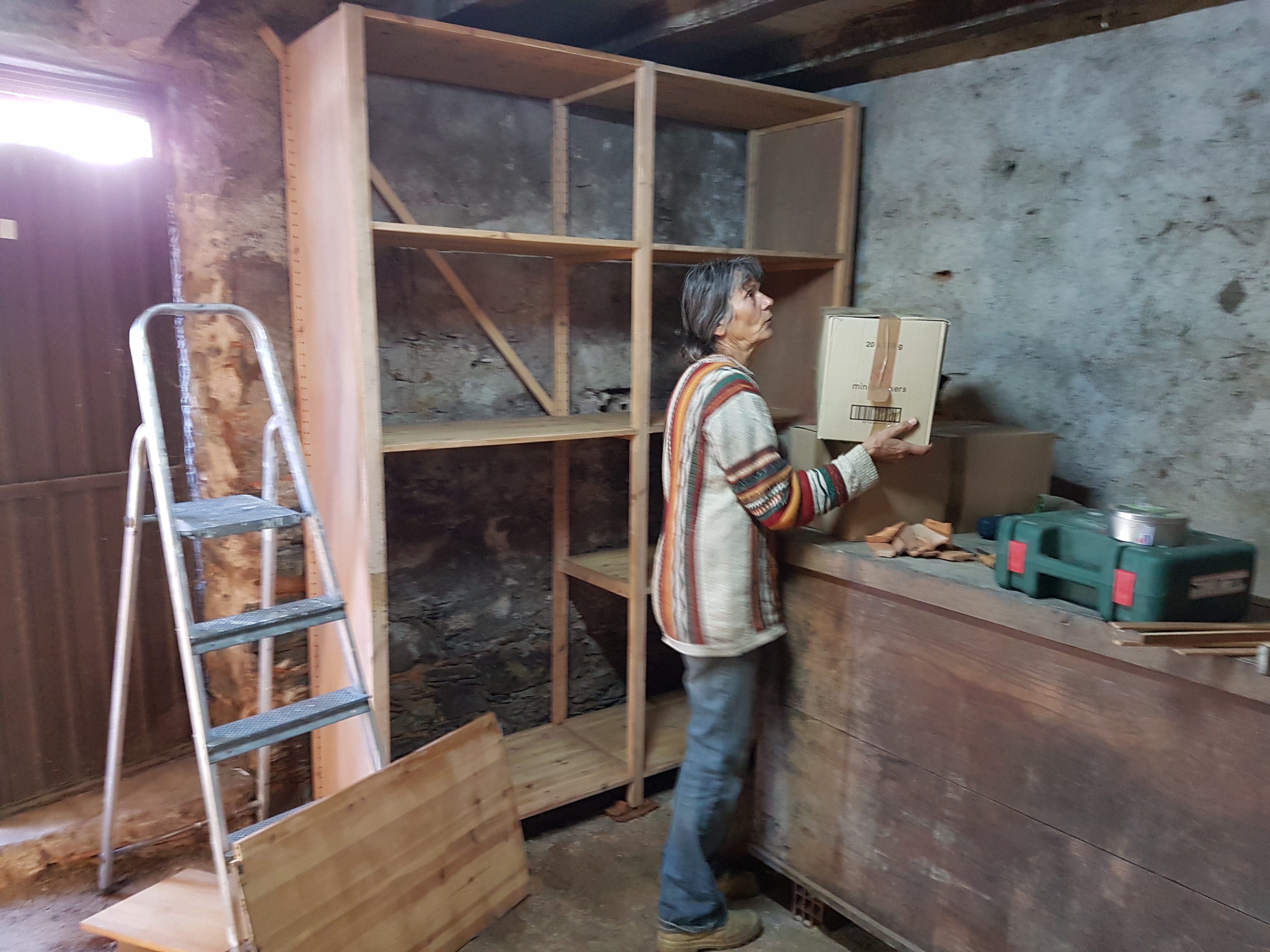 Annemarie could finally put these boxes in their place, stacked in racks where they can annoy no longer, with what little energy was left after months of fighting more than just woodworm.