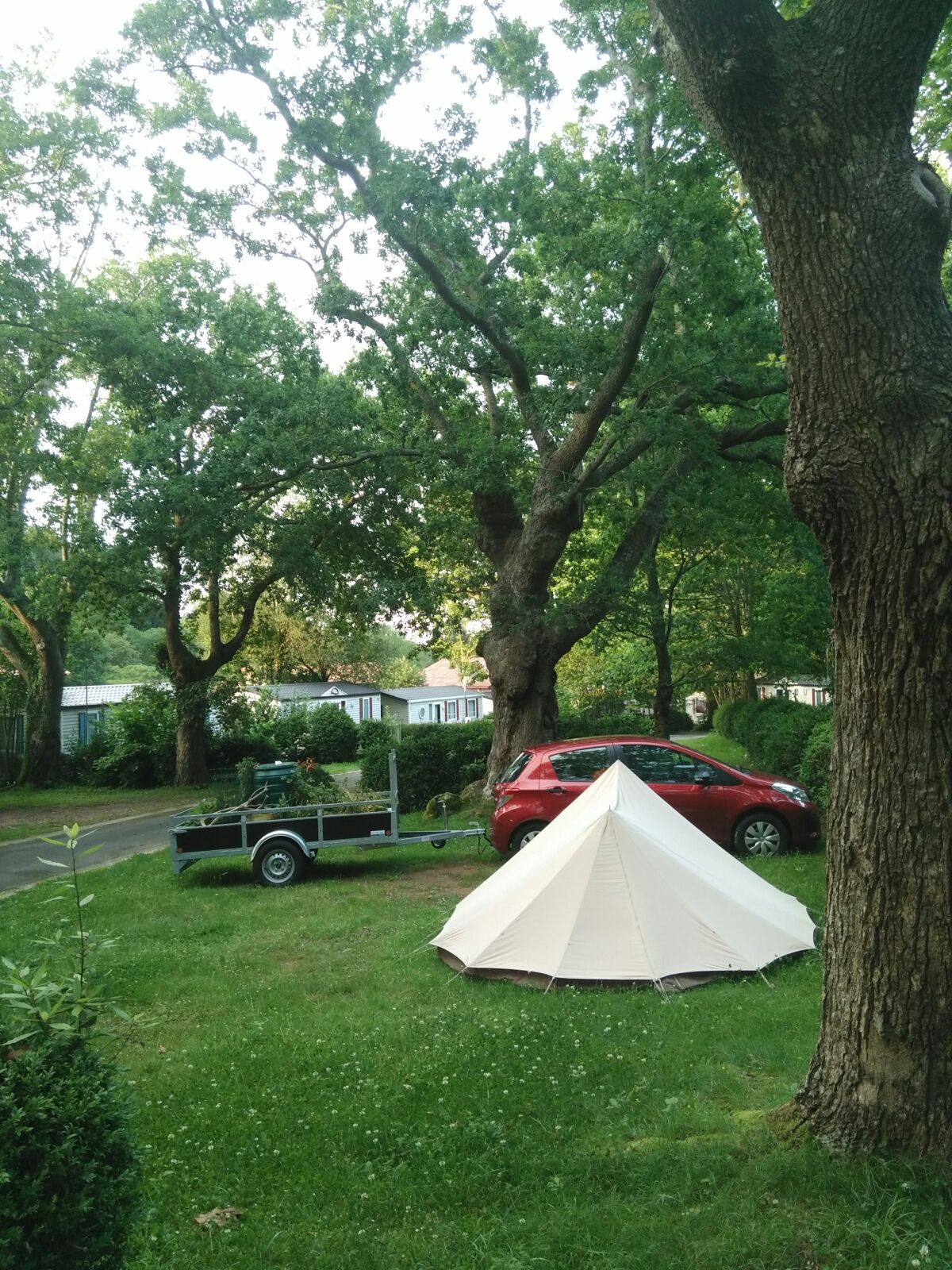 Dutch tourists are notorious for bringing their Dutch things, like hagelslag, to campings. Still, I bet that nobody on this camping (where they rested on the way to their new home in Portugal) expected two Dutch vacation-goers to bring their garden along with them.