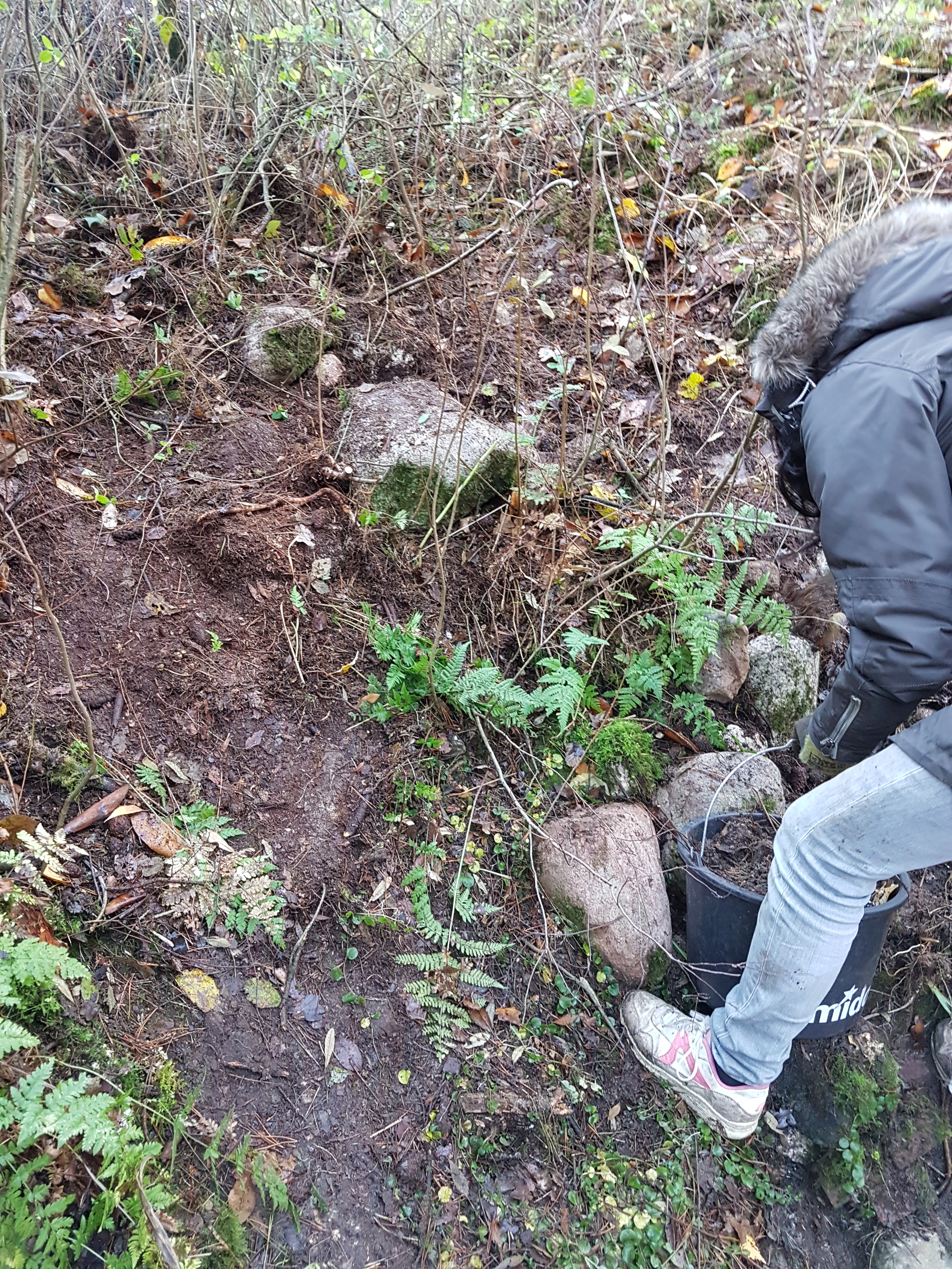 Here, Marilisa just started unearthing another unexpected piece of Popko’s hard work. Time had covered it relentfully, acting as a patient art conservator.